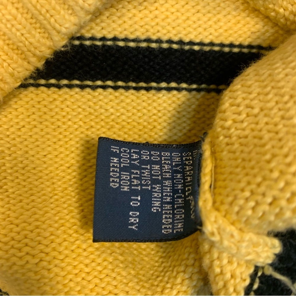 Polo Ralph Lauren VTG Quarter Zip Pullover Striped Cotton Sweater - Picture 10 of 13